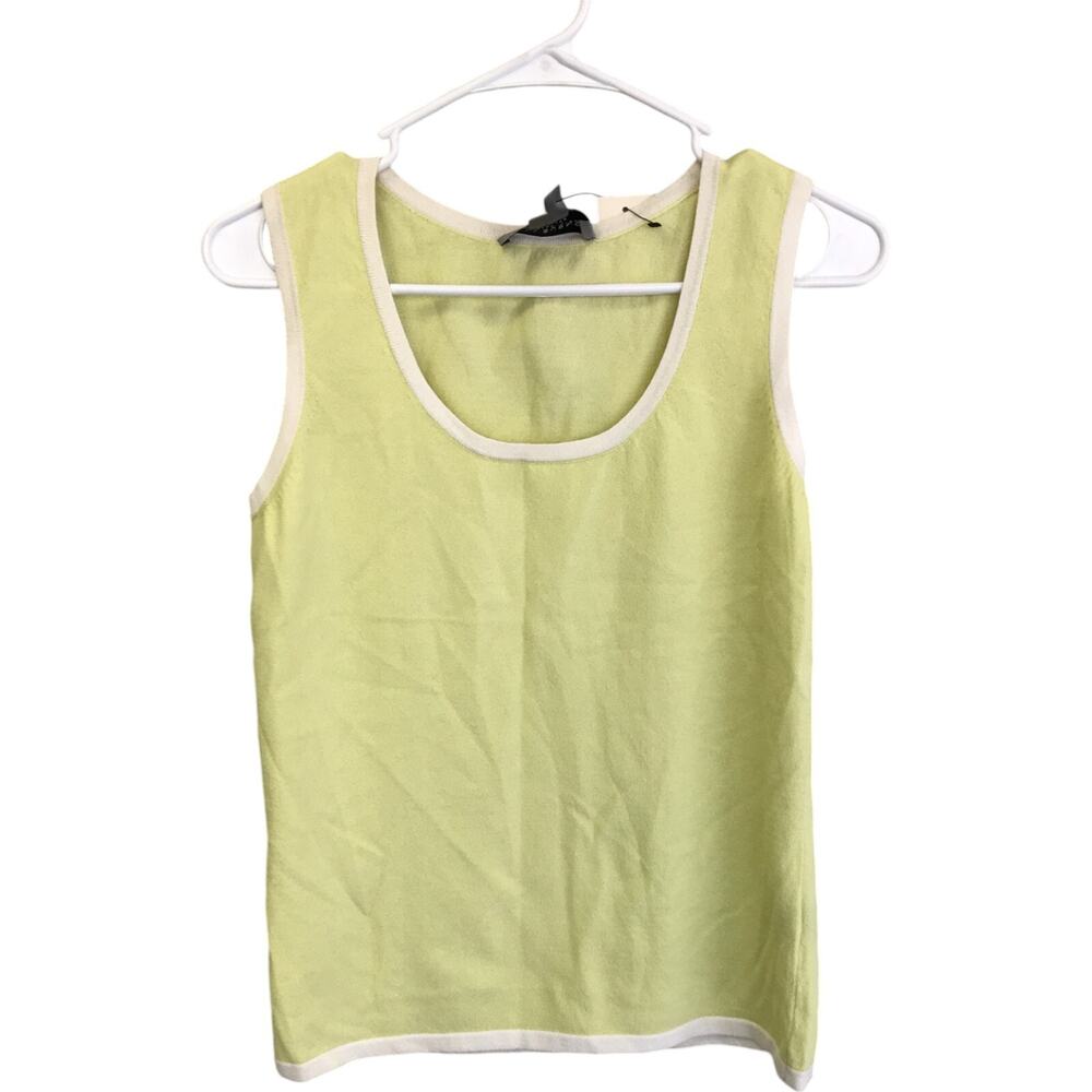 $115 Bill Burns Signature Sleeveless Sweater Womens Size M Citron Scoop Neck NWT